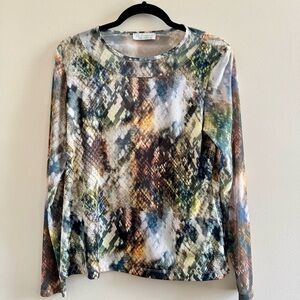 Anatomie Abstract Multicolor Snake-Print Long Sleeve Top